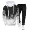 New Splash-ink Printing Hooded Suit Men's Casual Sports Hoodie