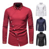 Men's Casual Irregular Hem Western Cowboy Shirts Luxury Long Sleeve Dress Shirt