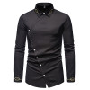 Men's Casual Irregular Hem Western Cowboy Shirts Luxury Long Sleeve Dress Shirt