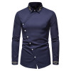 Men's Casual Irregular Hem Western Cowboy Shirts Luxury Long Sleeve Dress Shirt