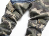 Men's Jeans Slim Straight Locomotive Camouflage Zipper Large Size Trousers