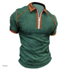 Casual Men's Polo T-Shirt Solid Color Multi-Lapel Zip Shirt Business Retro Top