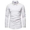Mens Shirts Trend Embroidered Asymmetric Long-sleeved Western Slim Fit Social