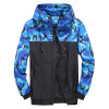 Men's Plus Size Windbreaker Lightweight Hooded Color Zipper Track Bomber Jacket