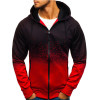 Men's Casual Hoodies Jacket with Zipper Pockets Plus Size Gradient Sweater Coat