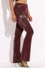 Velvet Pu Flared Pants-43133