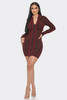 Mock Neck Long Sleeve Mini Dress-43188
