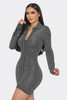 Mock Neck Long Sleeve Mini Dress-43189