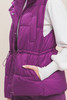 Zip Up Button Puffer Vest With Waist Toggles-43208