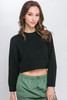 Wool Blend Cropped Sweater Top-43213