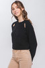 Knit Pullover Sweater With Cold Shoulder Detail-43219