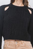 Knit Pullover Sweater With Cold Shoulder Detail-43219