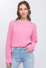 Knit Pullover Sweater With Cold Shoulder Detail-43223