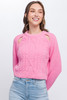 Knit Pullover Sweater With Cold Shoulder Detail-43223