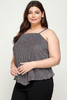 Metallic Stripe Handkerchief Plus Size Top-43255