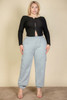 Plus Size Side Pocket Drawstring Waist Sweatpants-43296