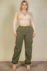 Plus Size Side Pocket Drawstring Waist Sweatpants-43297