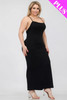 Plus Size Crisscross Back Split Thigh Maxi Dress-43310