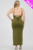 Plus Size Crisscross Back Split Thigh Maxi Dress-43312