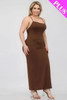 Plus Size Crisscross Back Split Thigh Maxi Dress-43313