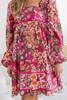 Floral Square Neckline Mini Dress-43331