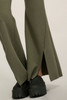 Solid Raw Edge Expose Seam Flare Pants-43345