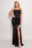 Spaghetti Strap Crossed Back Satin Maxi Dress-43365