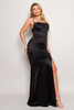 Spaghetti Strap Crossed Back Satin Maxi Dress-43365