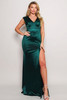 Sleeveless Power Shoulder Slitted Maxi Dress-43373