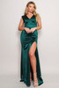 Sleeveless Power Shoulder Slitted Maxi Dress-43373