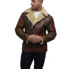 Men's Shearling Bomber Flying Pilot Motorcycle Asymmetrical Leather Jackets
