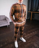 Men's Suit Casual Home Men's Large Size Printed Plaid Sportswear Two-piece Suit