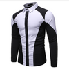 Men's Fashion Black White Patchwork Business Dress Shirt Camisa Long-sleeved