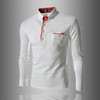 Men's T-Shirt Casual Solid Color Polka Dot Print Cotton Streetwear Pullover Slim