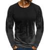 New Men's T-Shirt Casual Long-Sleeved Cotton T-Shirt Bodybuilding Gradient Color