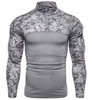 Custom Quick Drying Camo Long Sleeves T-Shirts Men's Stand Collar Tactical Shirt