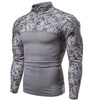 Custom Quick Drying Camo Long Sleeves T-Shirts Men's Stand Collar Tactical Shirt