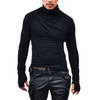 Male Slim Fit Long Sleeve T-Shirt With-Gloves Men's Cotton T-Shirt Motor Biker