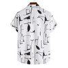 Men's Oversized Chemise Homme Short Sleeve Fast Dry Printed Floral Stylish Shirt