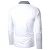 New Men's Polo Shirt Casual Contrast Color Long Sleeve Streetwear Fashion Tops