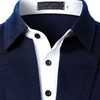New Men's Polo Shirt Leisure Long Sleeve Large Batch V Neck Fake-Two-piece Top