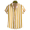 Men's Fashion Striped Shirts New Short Sleeve Casual Male Top Turn Down Collar