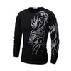 Tattoo Print Men's Long Sleeve T-Shirt Brand Casual Slim Fit O-neck Cotton