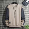 YiXin Oversize Pull Over Men's Fashion Patchwork O-Neck Stylish