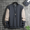 YiXin Oversize Pull Over Men's Fashion Patchwork O-Neck Stylish