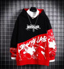 YiXin Hoodie Oversized Plus Size Loose Patchwork Pull Over Hoodies Men's Stylish