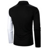 New Men's Long Sleeve Polo Shirt Contrast Color Tops Streetwear Casual Fashion