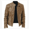 Motorcycle Leather Oversized Men's Slim Waterproof Warm Studded Leather Jacket