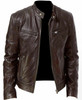 Motorcycle Leather Oversized Men's Slim Waterproof Warm Studded Leather Jacket