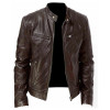 Motorcycle Leather Oversized Men's Slim Waterproof Warm Studded Leather Jacket